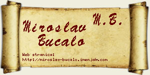Miroslav Bucalo vizit kartica